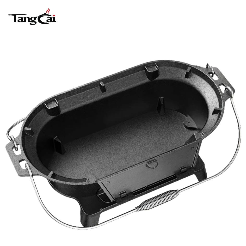 Source Factory Mini Camp Gear Kleiner tragbarer Holzkohlegrill aus Gusseisen, Campingkocher, ideal f&uuml;r Picknick-Partys im Innen- und Au&szlig;enbereich