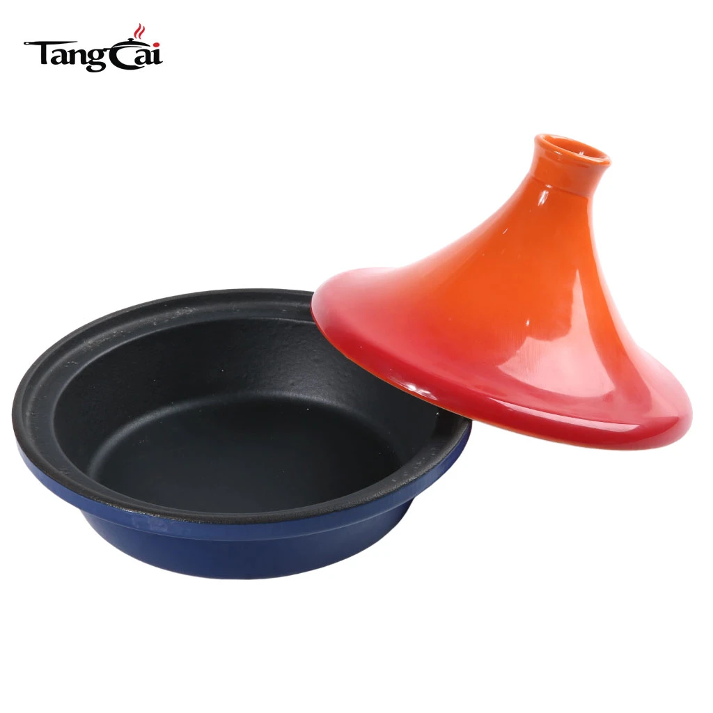 Hochwertiger Tajine-Topf aus Gusseisen, langlebige Konstruktion, W&auml;rmespeicherung, ideal f&uuml;r marokkanische Gerichte, ein Muss f&uuml;r die K&uuml;che