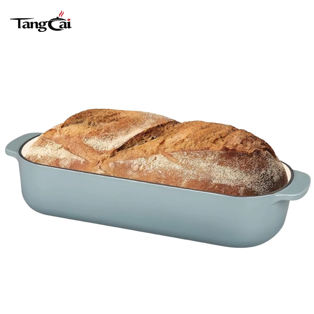 12,5 x 5,5 Zoll 5QT emaillierte Gusseisen-Kastenform mit Deckel, Brotform, Dutch Oven-Brotform f&uuml;r hausgemachtes Sauerteigbrotbacken