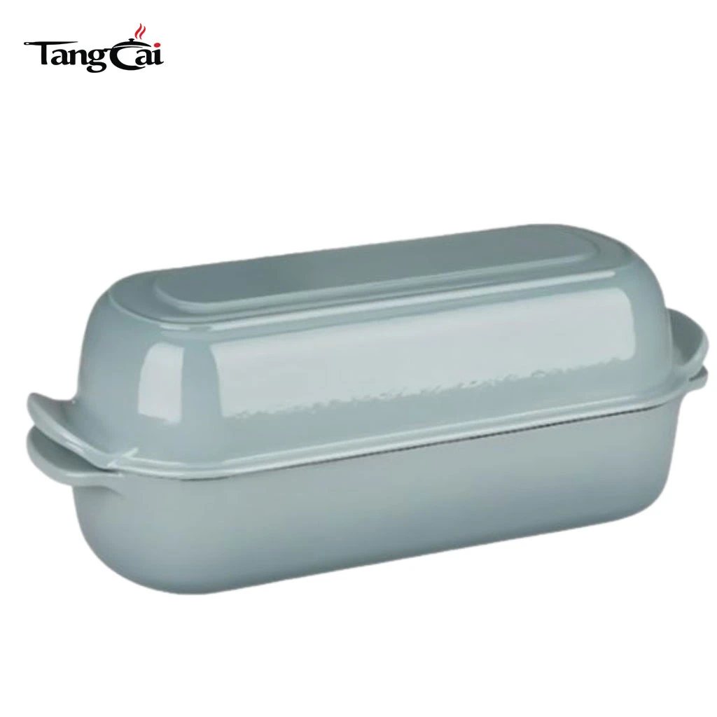 12,5 x 5,5 Zoll 5QT emaillierte Gusseisen-Kastenform mit Deckel, Brotform, Dutch Oven-Brotform f&uuml;r hausgemachtes Sauerteigbrotbacken