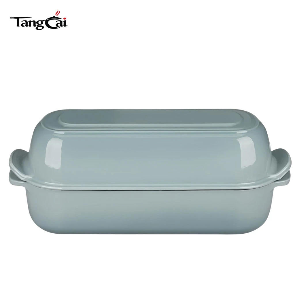 12,5 x 5,5 Zoll 5QT emaillierte Gusseisen-Kastenform mit Deckel, Brotform, Dutch Oven-Brotform f&uuml;r hausgemachtes Sauerteigbrotbacken