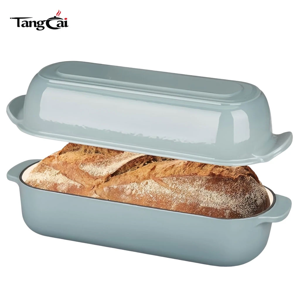 12,5 x 5,5 Zoll 5QT emaillierte Gusseisen-Kastenform mit Deckel, Brotform, Dutch Oven-Brotform f&uuml;r hausgemachtes Sauerteigbrotbacken