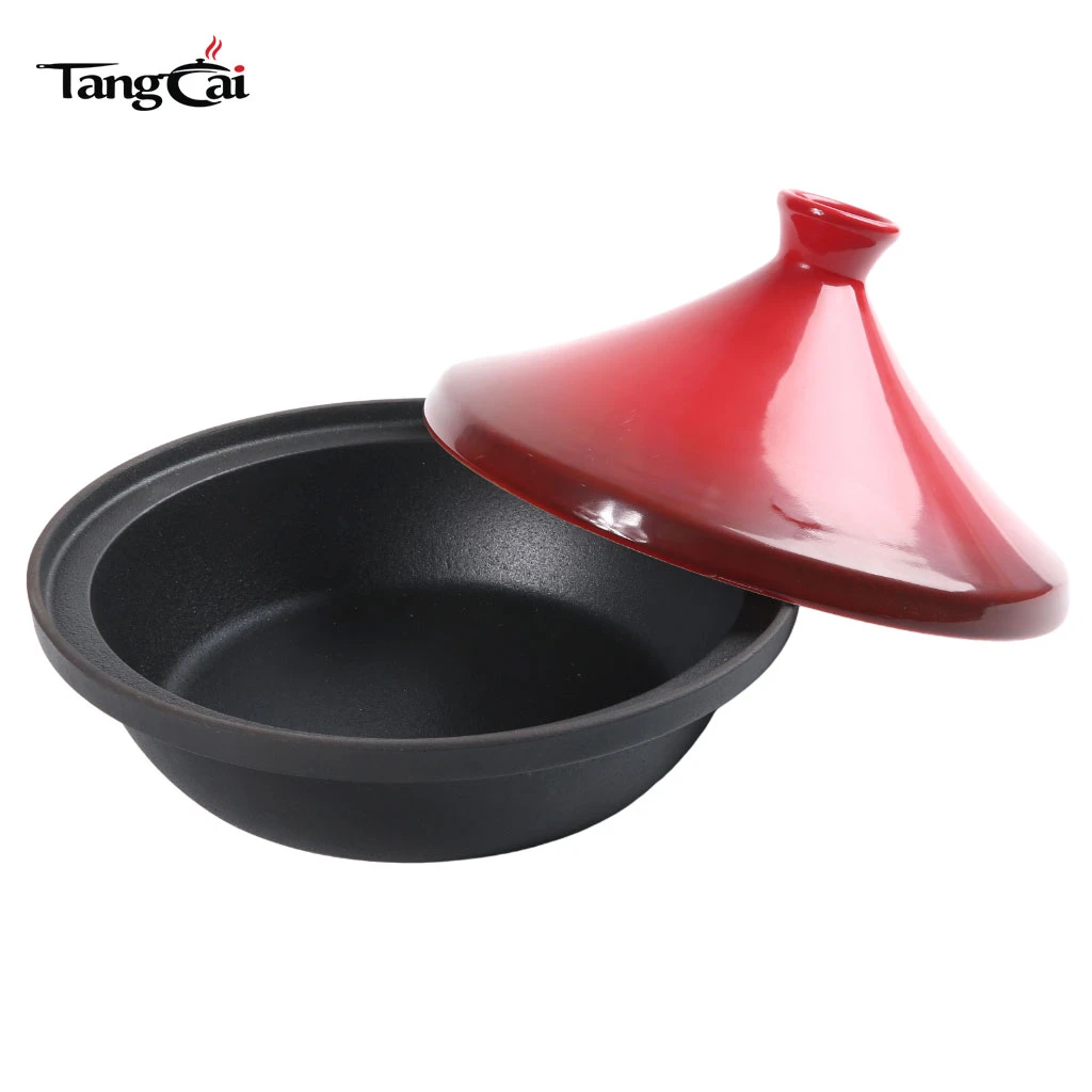 Hochwertiger Tajine-Topf aus Gusseisen, langlebige Konstruktion, W&auml;rmespeicherung, ideal f&uuml;r marokkanische Gerichte, ein Muss f&uuml;r die K&uuml;che