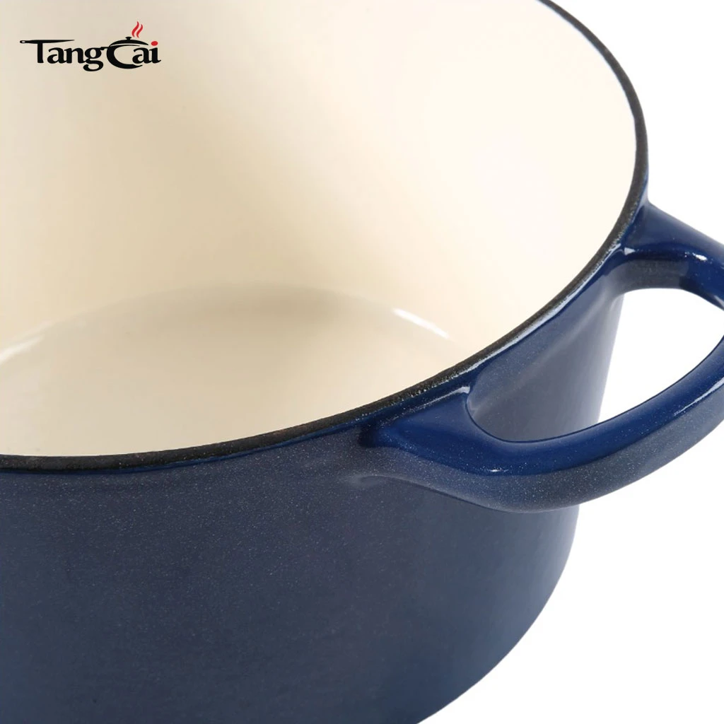 Gro&szlig;er antihaftbeschichteter Kochtopf aus emailliertem Gusseisen, Dutch Oven 6,5 Qt, passend f&uuml;r alle Herde, Food Safety Management-zertifiziert