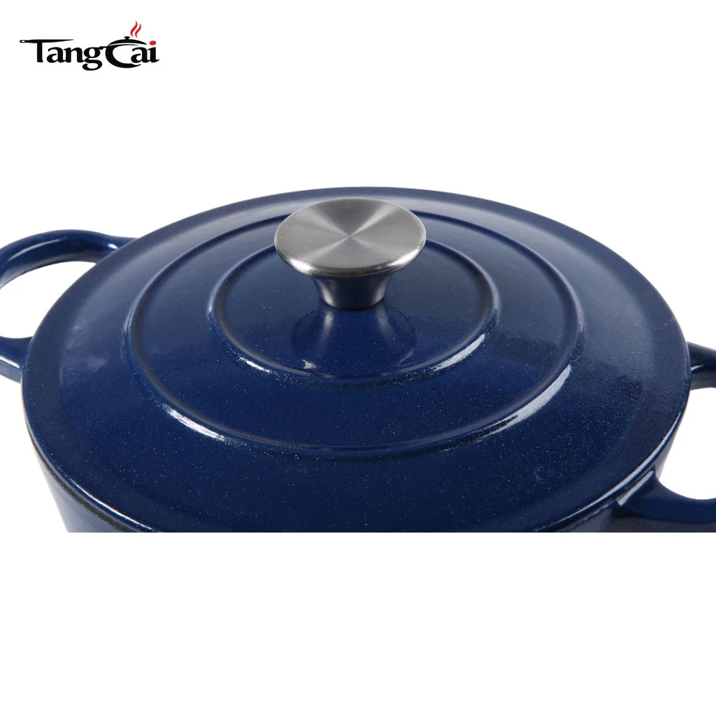 Gro&szlig;er antihaftbeschichteter Kochtopf aus emailliertem Gusseisen, Dutch Oven 6,5 Qt, passend f&uuml;r alle Herde, Food Safety Management-zertifiziert