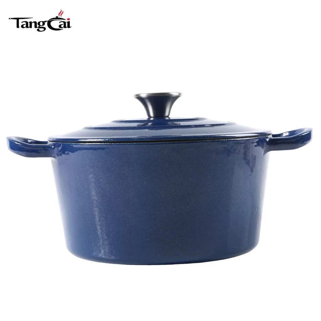 Gro&szlig;er antihaftbeschichteter Kochtopf aus emailliertem Gusseisen, Dutch Oven 6,5 Qt, passend f&uuml;r alle Herde, Food Safety Management-zertifiziert