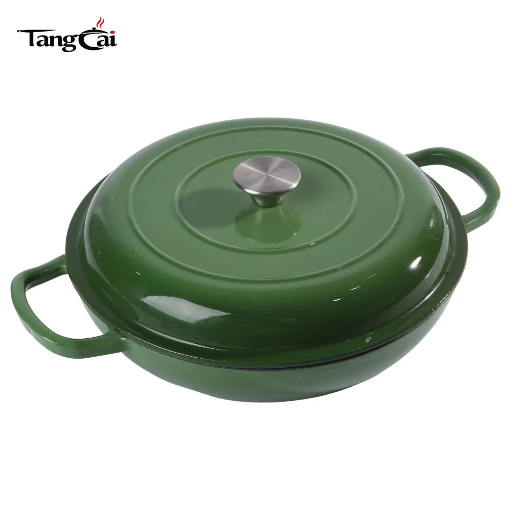 Marktf&uuml;hrendes Design, 3,8 QT, 30&nbsp;cm, flache, emaillierte Schmorpfanne aus Gusseisen f&uuml;r den Schmortopf