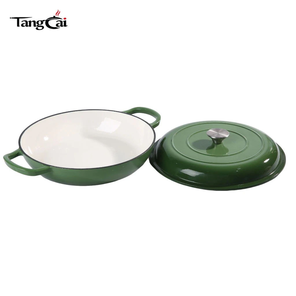Marktf&uuml;hrendes Design, 3,8 QT, 30&nbsp;cm, flache, emaillierte Schmorpfanne aus Gusseisen f&uuml;r den Schmortopf