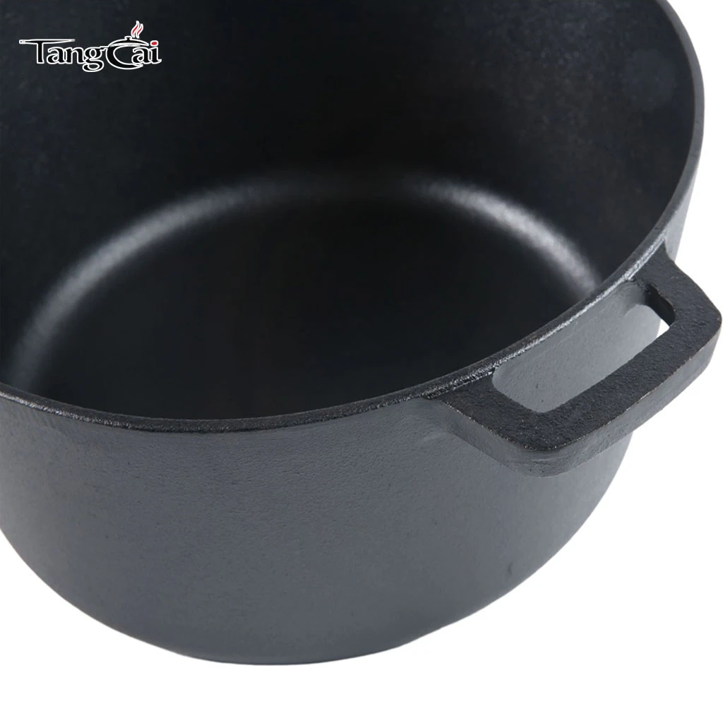 Hot Design Double Dutch Oven aus Gusseisen, vorgew&uuml;rzt, 2-in-1-Gusseisen-Kochgeschirr &ndash; Topf- und Pfannen-Kombikocher, ofenfest
