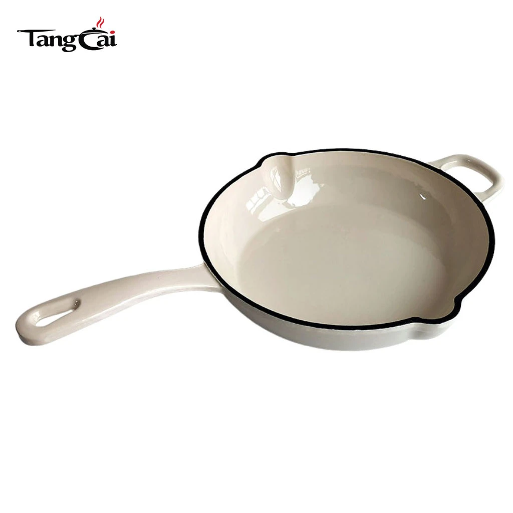 10 Zoll emailliertes Gusseisen Pfanne mit Griffen &ndash; ideal zum Anbraten, Braten und Braten