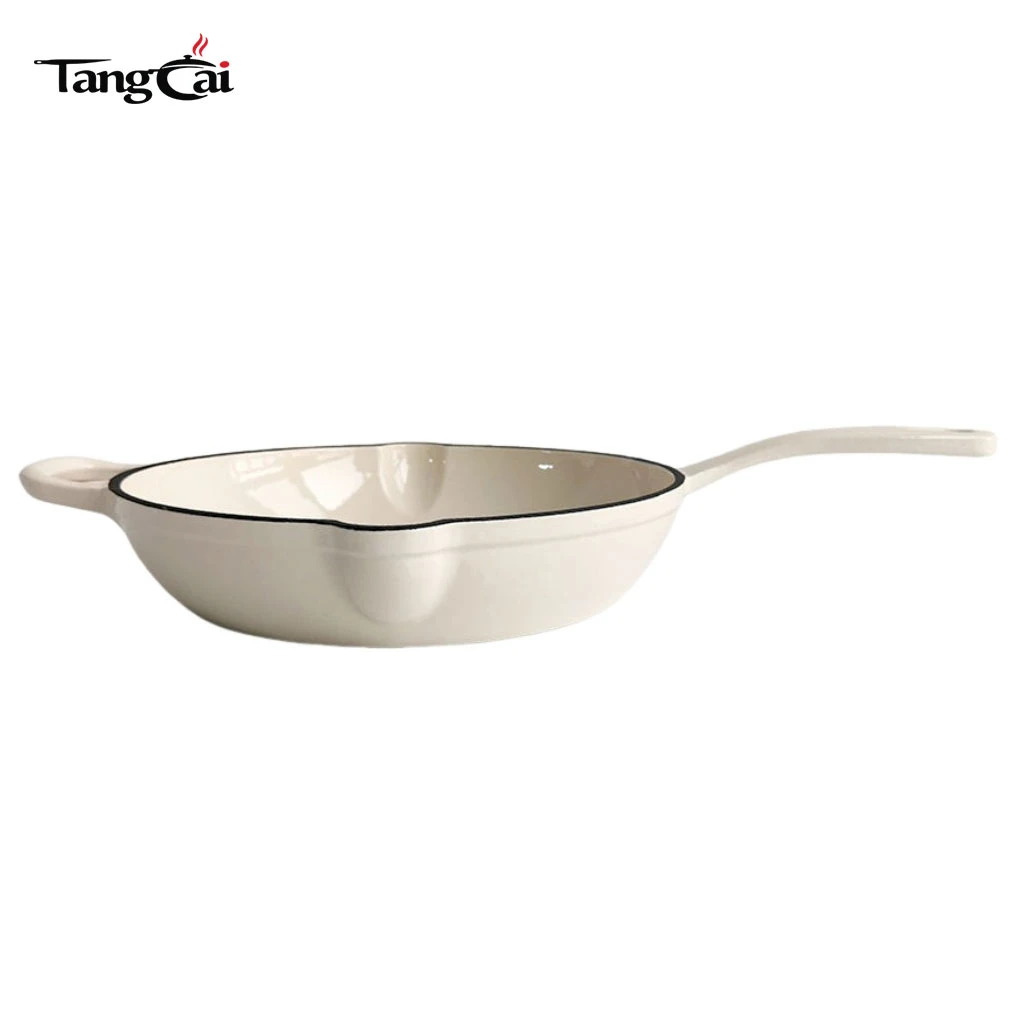 10 Zoll emailliertes Gusseisen Pfanne mit Griffen &ndash; ideal zum Anbraten, Braten und Braten