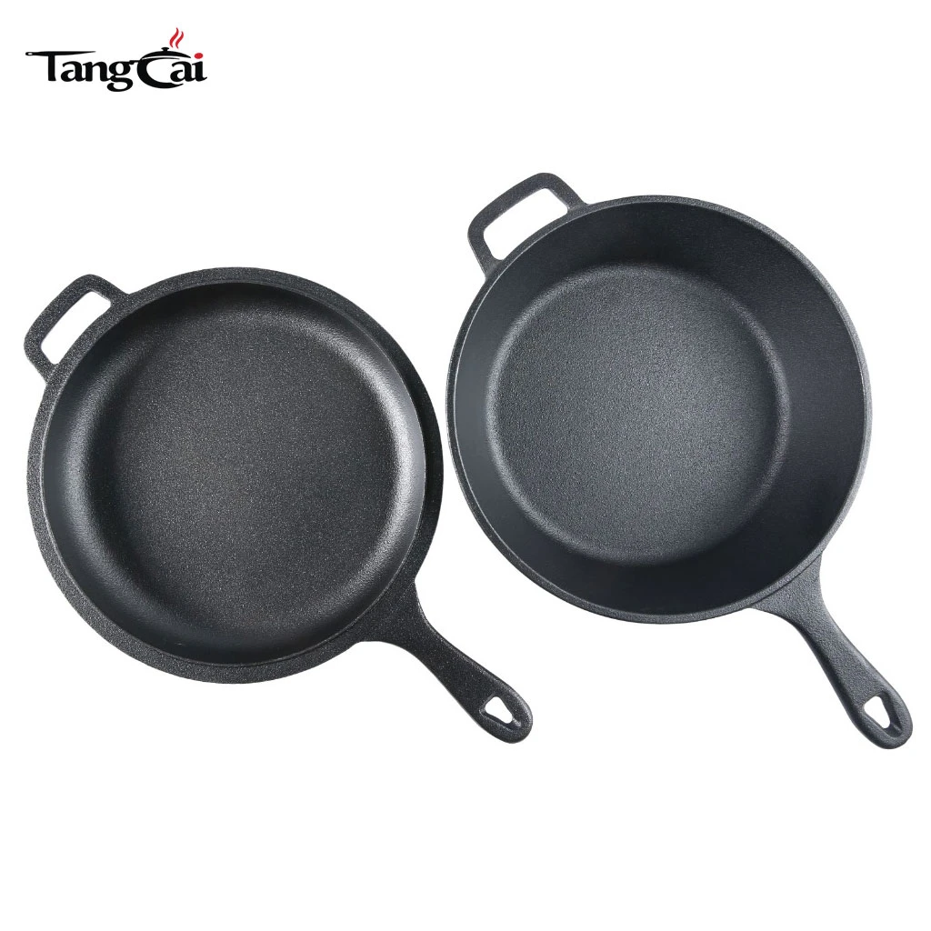 Gusseisen-Kombikocher, PFAS-freier 2-in-1-Dutch-Ofen mit 3,2 Quart und 10-Zoll-Pfanne zum Sauerteigbacken, Braten und Camping
