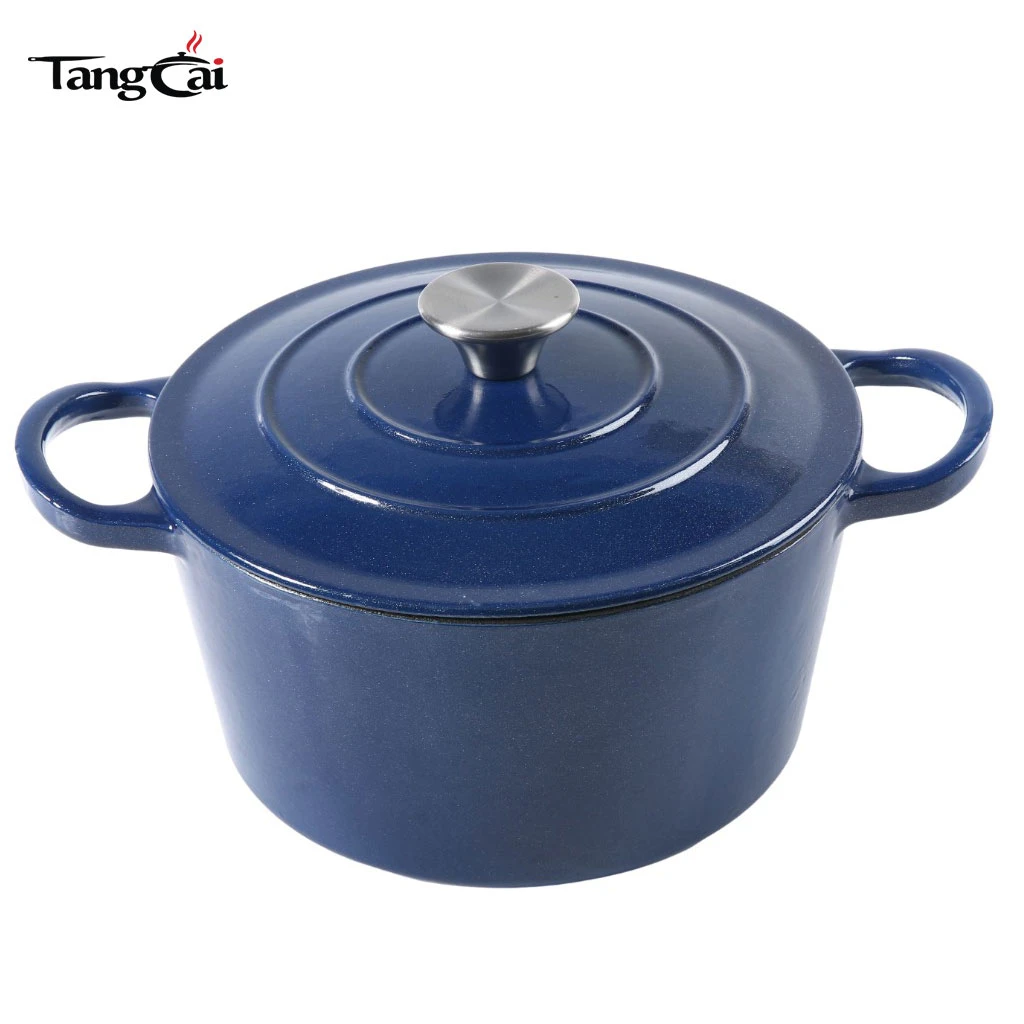 Gro&szlig;er antihaftbeschichteter Kochtopf aus emailliertem Gusseisen, Dutch Oven 6,5 Qt, passend f&uuml;r alle Herde, Food Safety Management-zertifiziert
