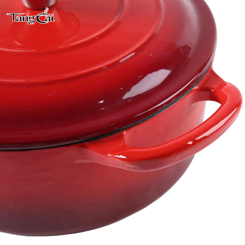 7Qt gro&szlig; Schmortopf aus emailliertem Gusseisen mit Deckel &ndash; perfekt zum Backen von Sauerteigbrot