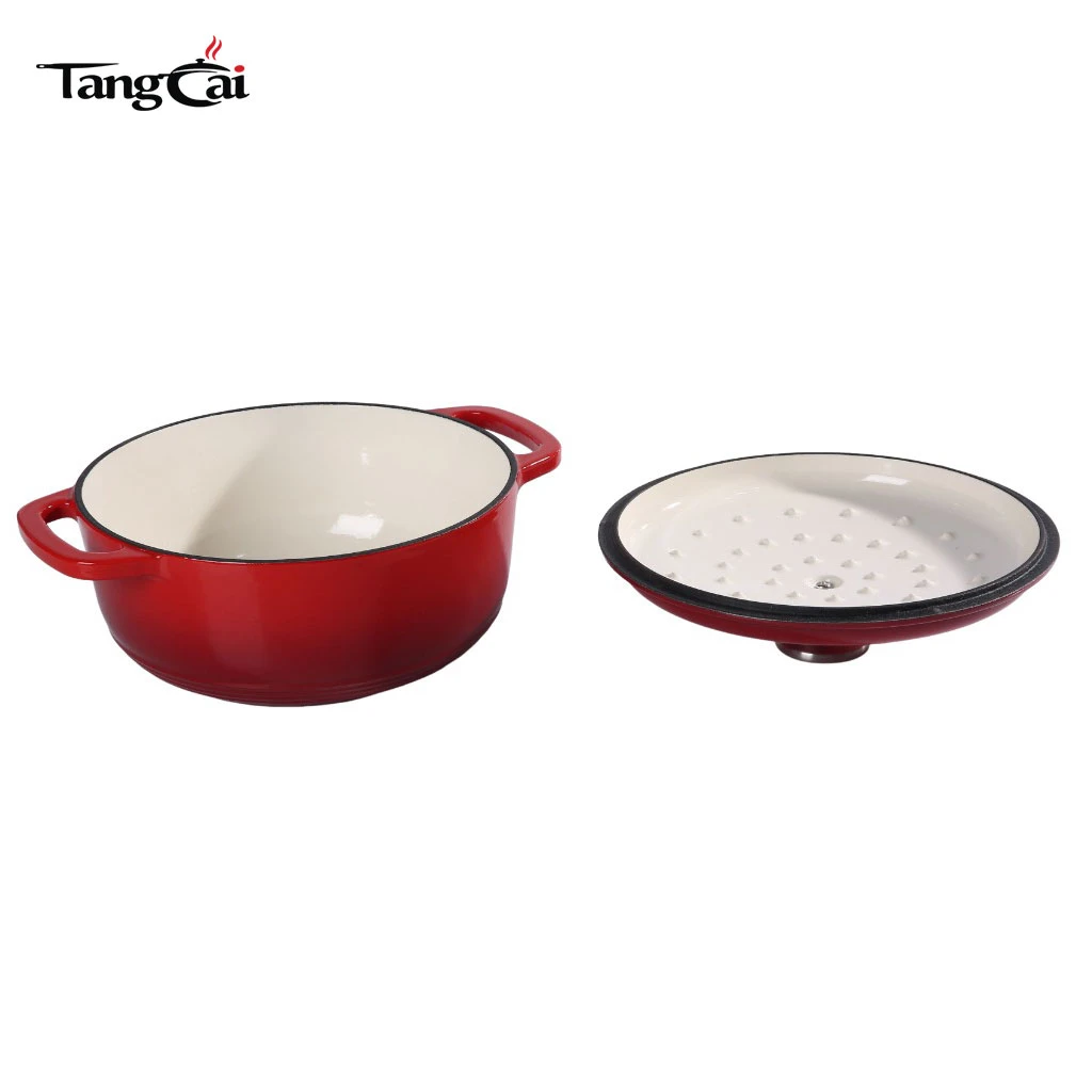 6QT Runder Schmortopf aus emailliertem Gusseisen &ndash; perfekt zum Backen von Sauerteigbrot