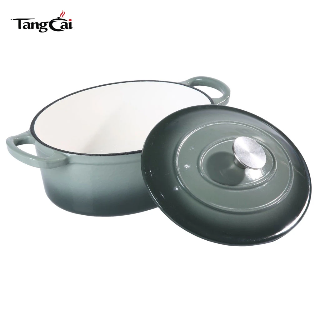 Gro&szlig;er 6,5QT ovaler Emaille-Gusseisen-Dutch-Ofen, gro&szlig;er, robuster Kochtopf f&uuml;r Familienkochen