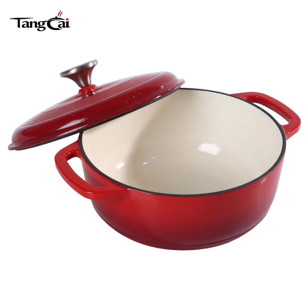 6QT Runder Schmortopf aus emailliertem Gusseisen &ndash; perfekt zum Backen von Sauerteigbrot