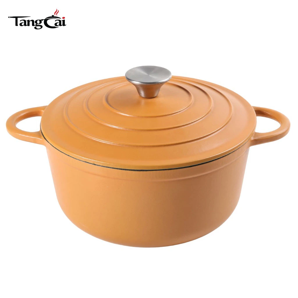 5QT 24 cm emaillierter Schmortopf aus Gusseisen &ndash; runder Schmortopf, ofenfest bis 500 &deg;F