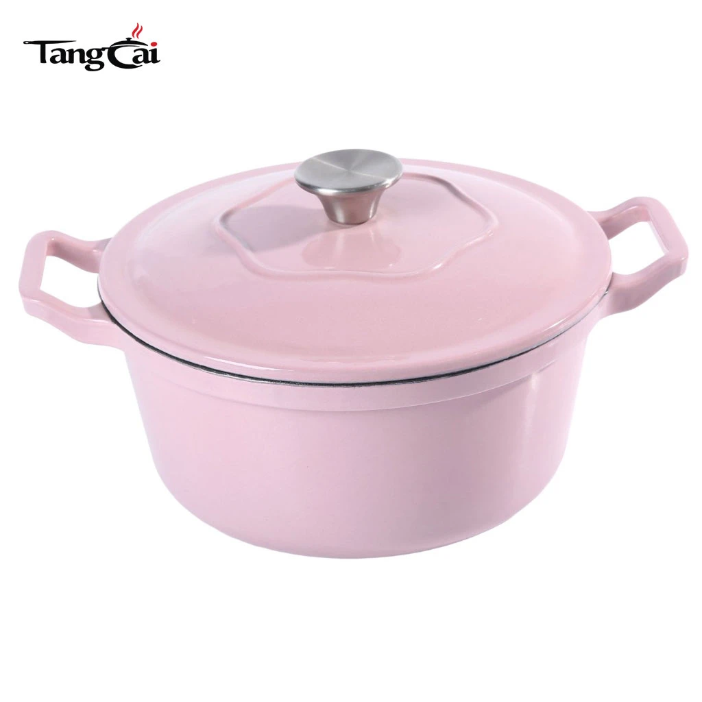 Trendy Pink Cookware 5,5 Quart emaillierter Schmortopf aus Gusseisen, verschiedene Gr&ouml;&szlig;en zur Auswahl