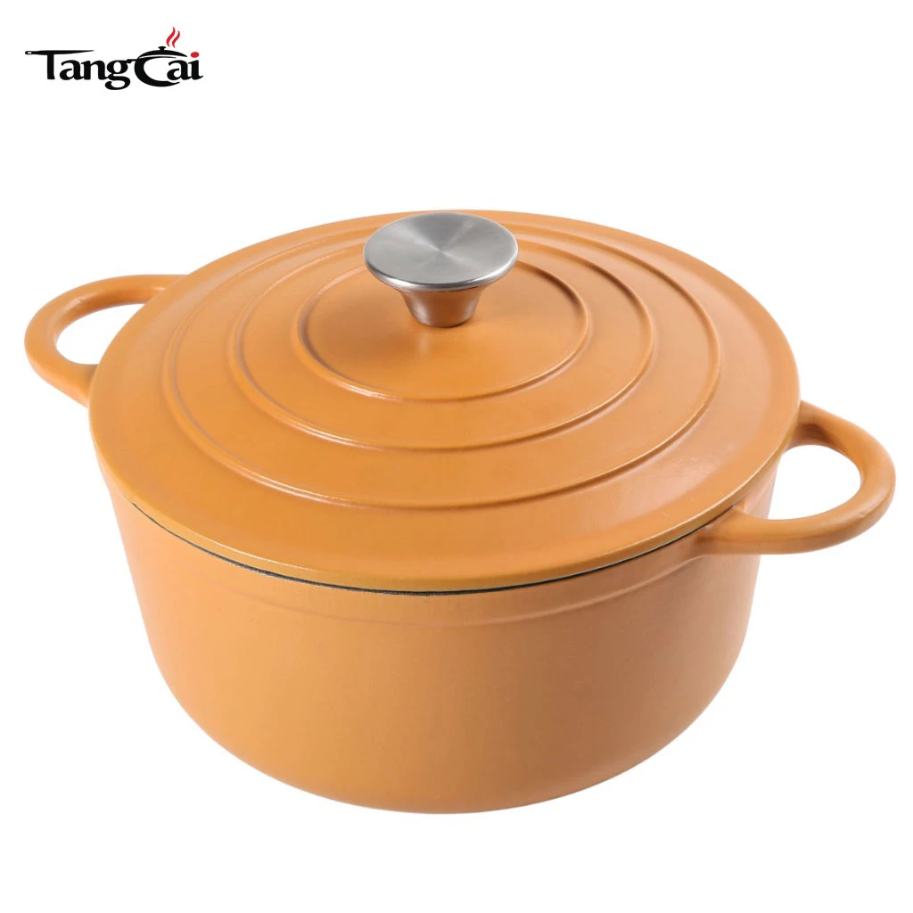 5QT 24 cm emaillierter Schmortopf aus Gusseisen &ndash; runder Schmortopf, ofenfest bis 500 &deg;F