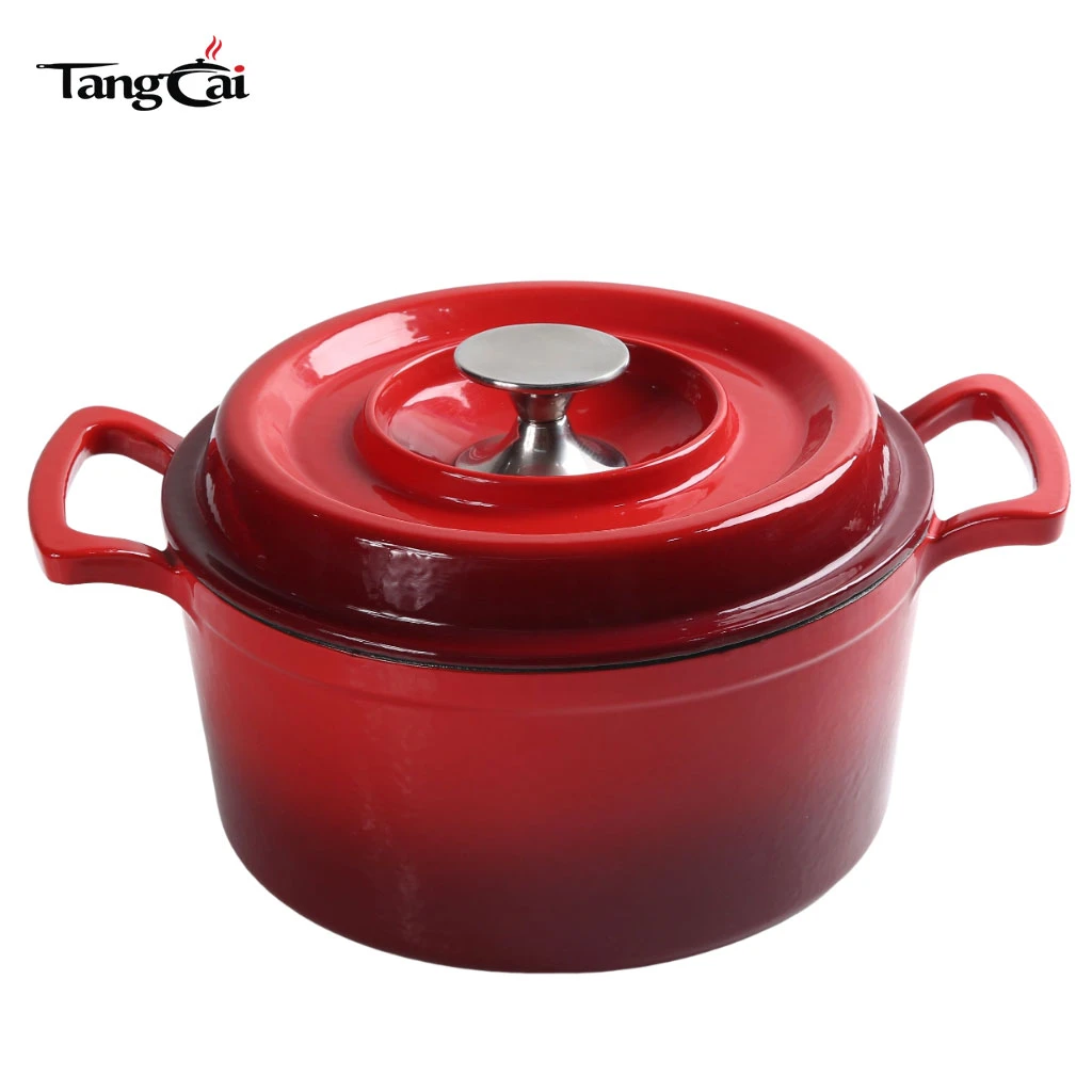 5QT Emaille-Gusseisen-Dutch-Ofen mit gro&szlig;en, breiteren Griffen