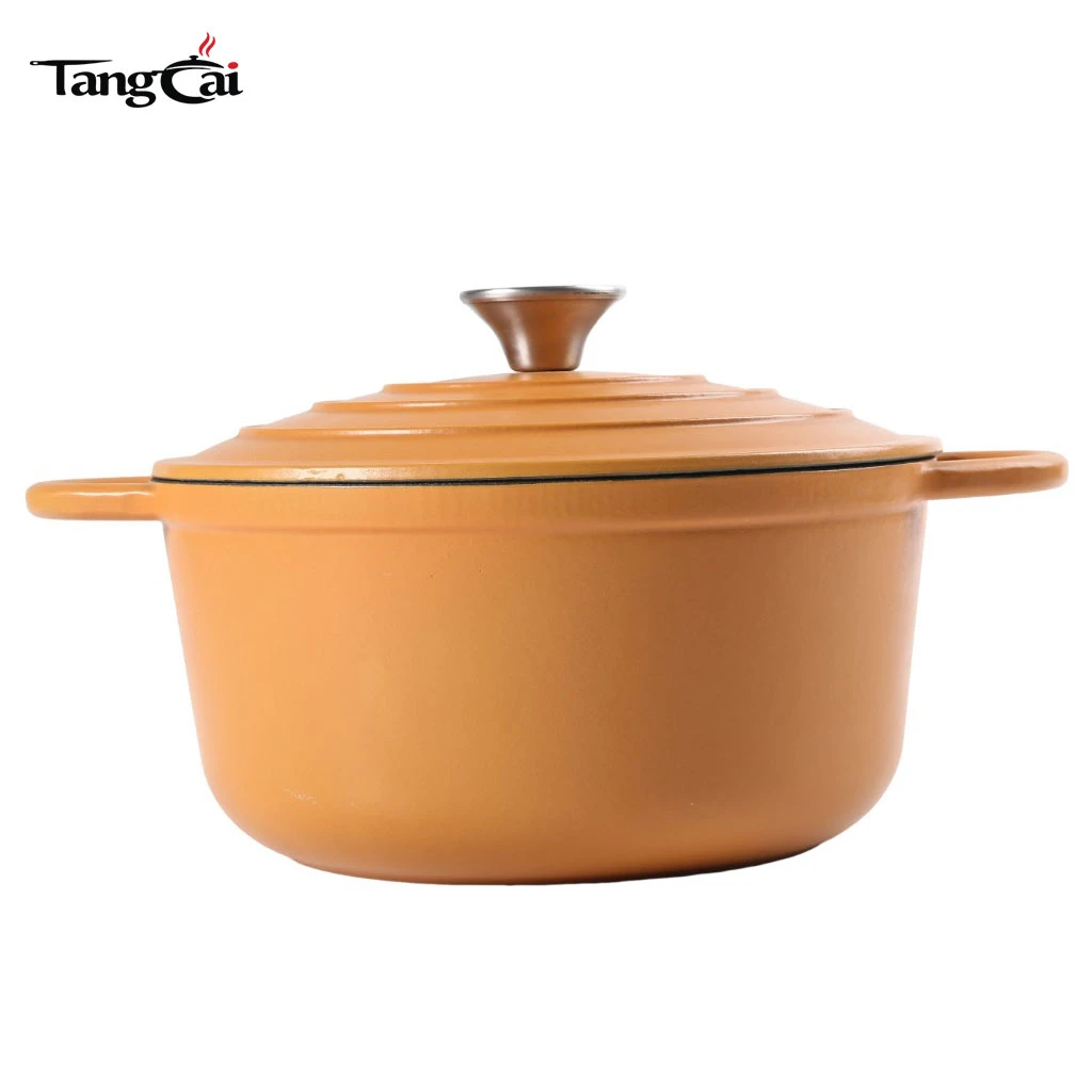 5QT 24 cm emaillierter Schmortopf aus Gusseisen &ndash; runder Schmortopf, ofenfest bis 500 &deg;F