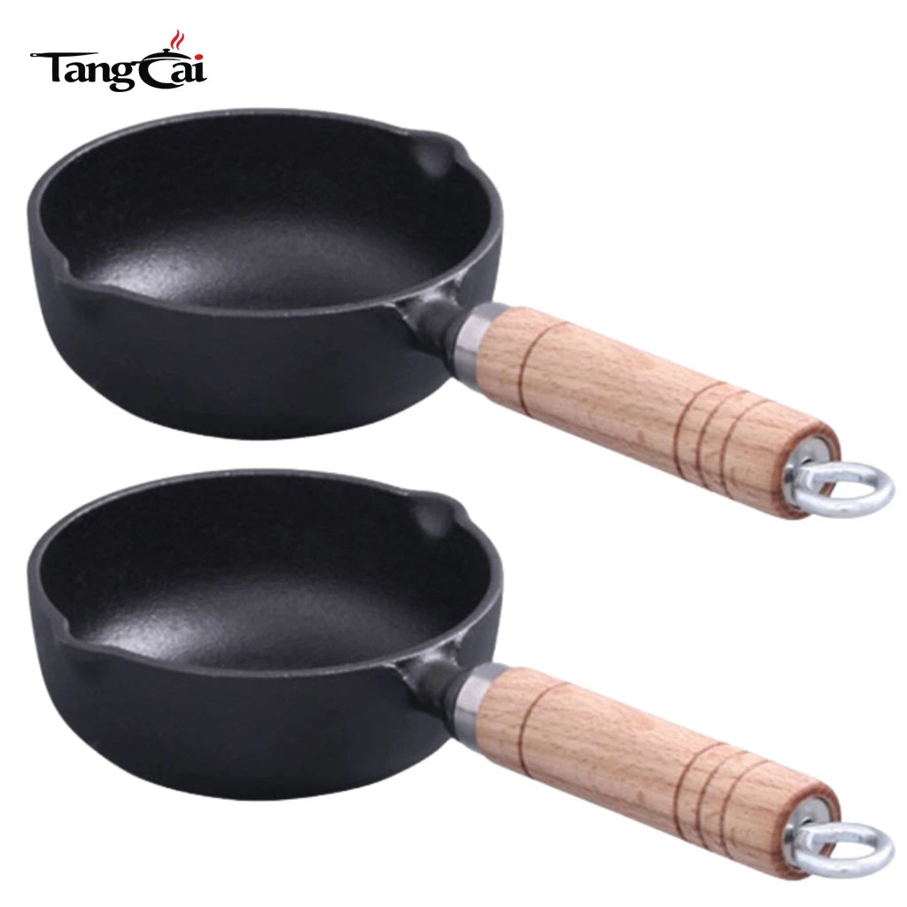 2-teilige Mini-Gusseisenpfanne, kleine Eierpfanne mit doppeltem Tropf Spout