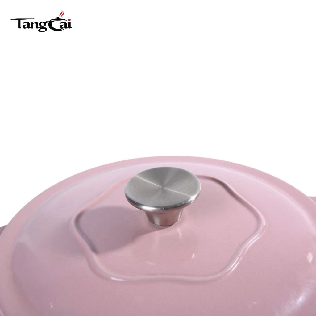 Trendy Pink Cookware 5,5 Quart emaillierter Schmortopf aus Gusseisen, verschiedene Gr&ouml;&szlig;en zur Auswahl