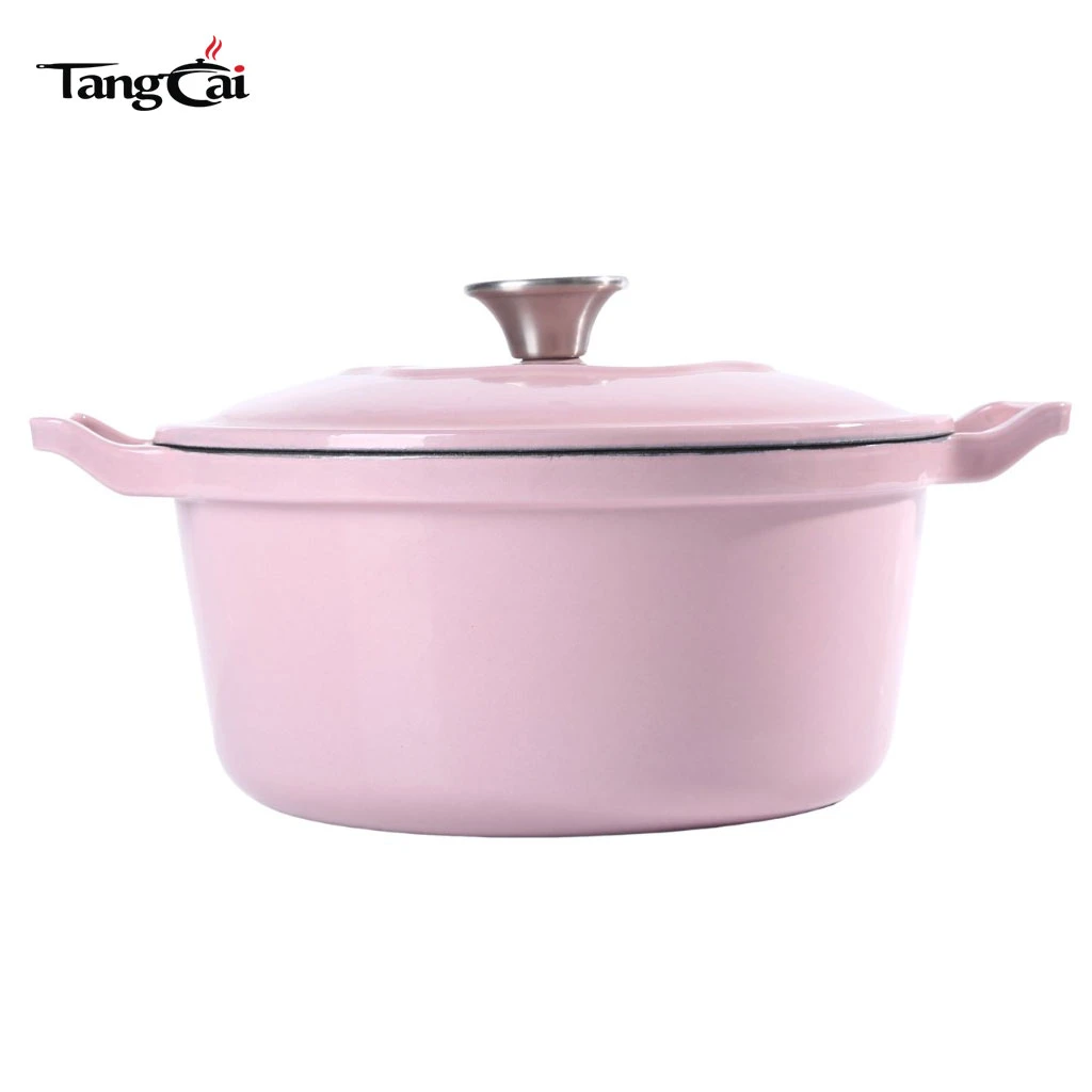 Trendy Pink Cookware 5,5 Quart emaillierter Schmortopf aus Gusseisen, verschiedene Gr&ouml;&szlig;en zur Auswahl
