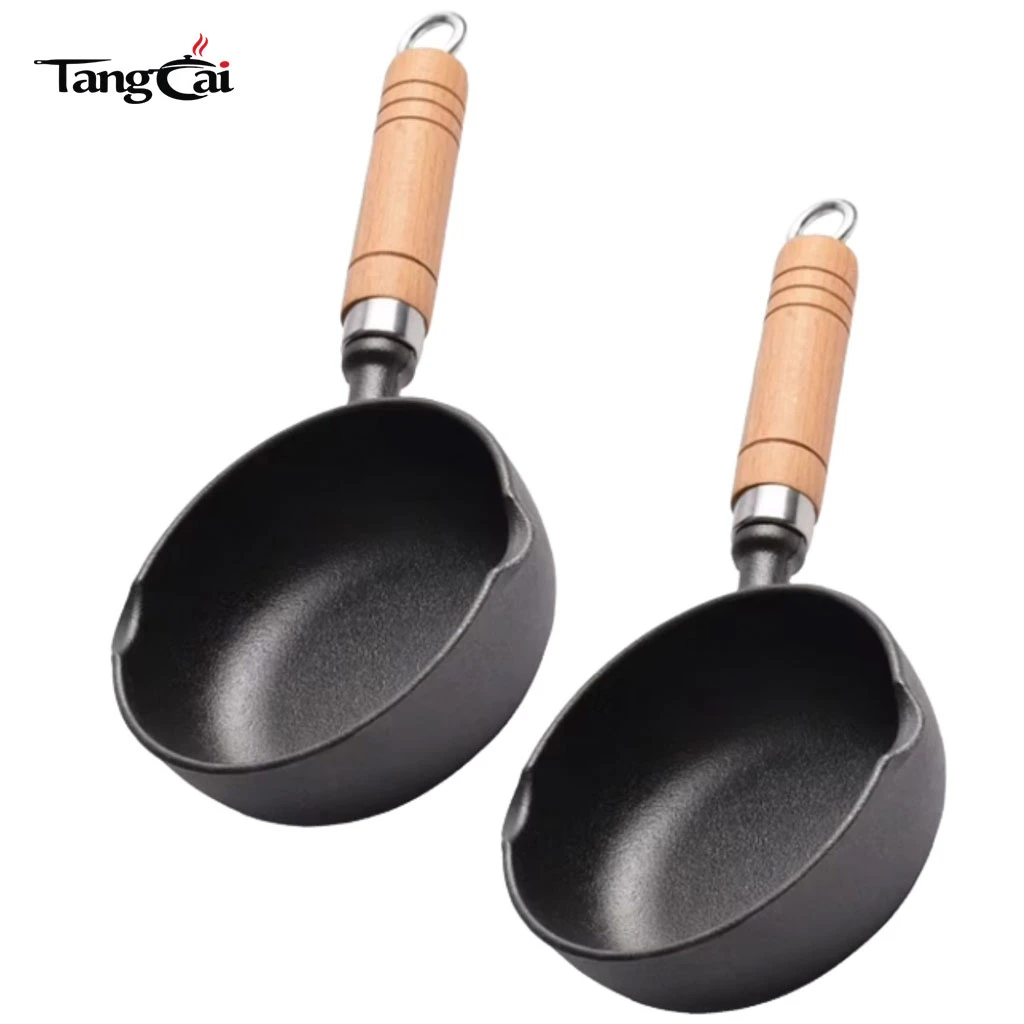 2-teilige Mini-Gusseisenpfanne, kleine Eierpfanne mit doppeltem Tropf Spout