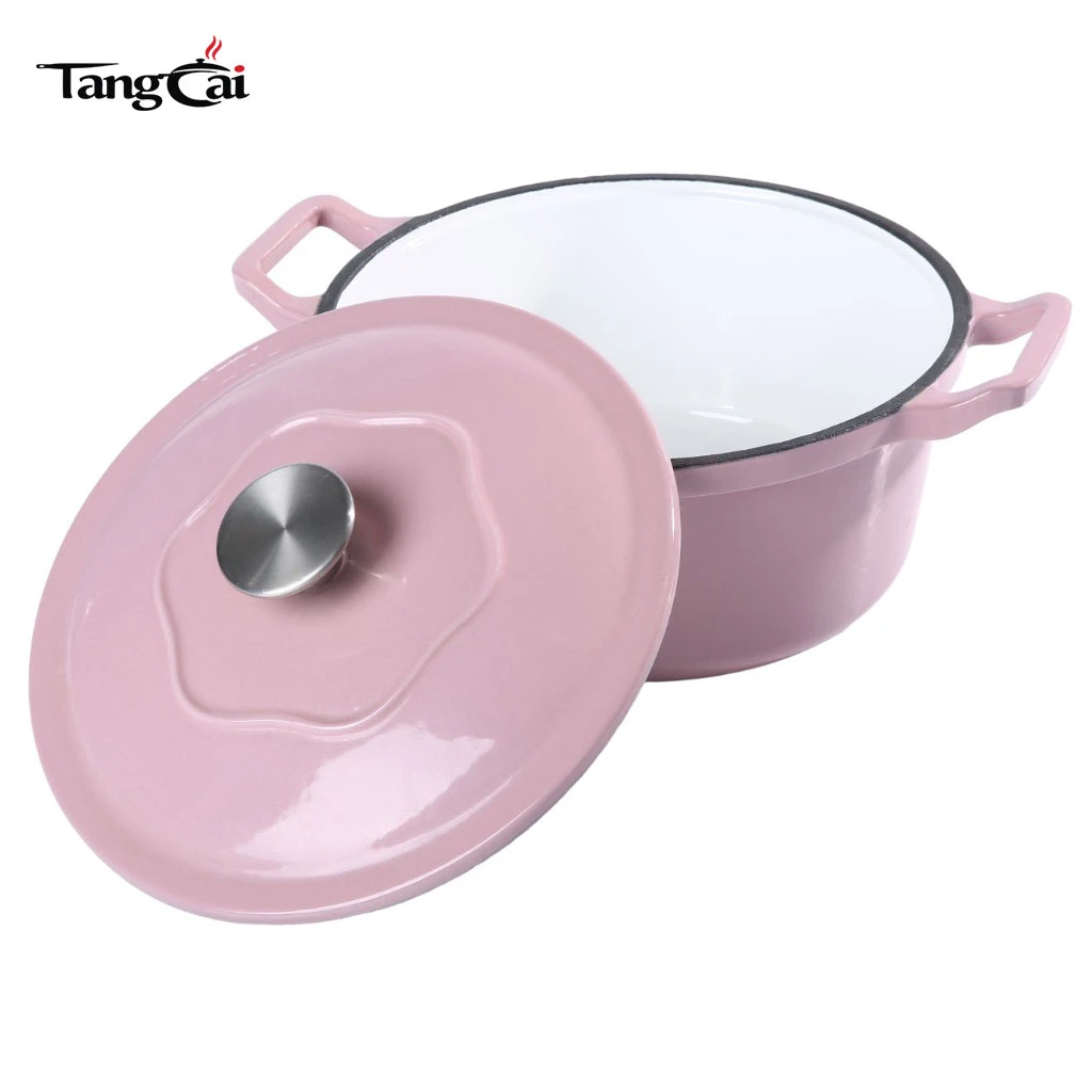 Trendy Pink Cookware 5,5 Quart emaillierter Schmortopf aus Gusseisen, verschiedene Gr&ouml;&szlig;en zur Auswahl