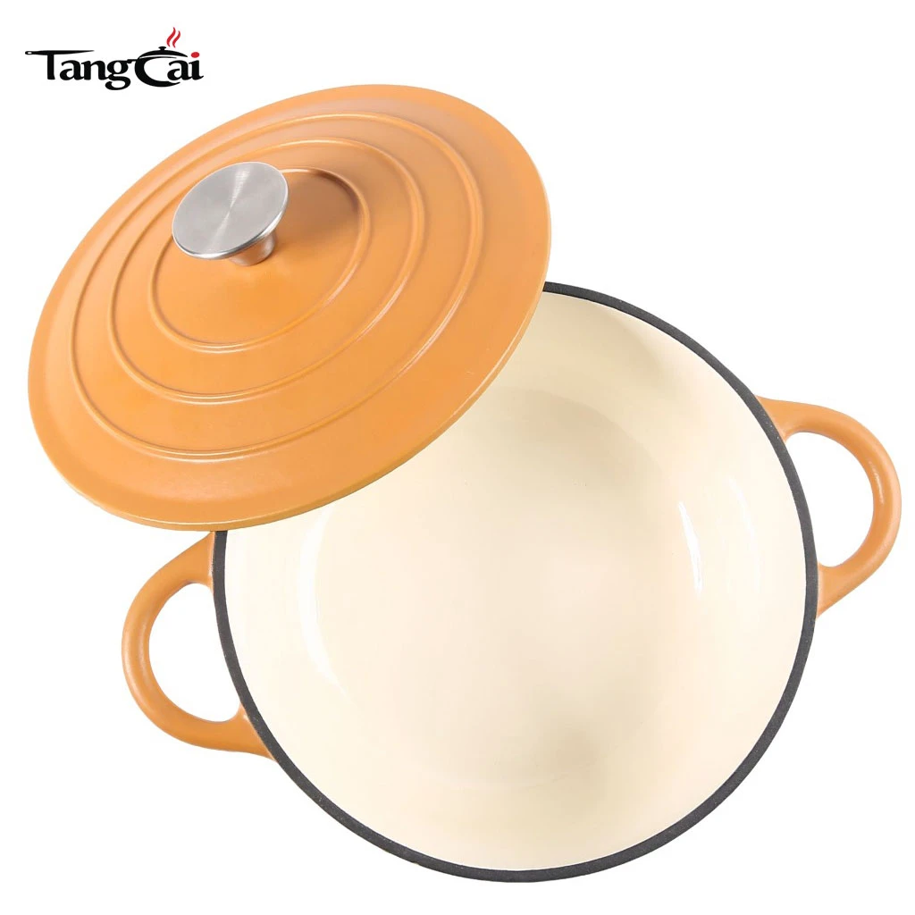 5QT 24 cm emaillierter Schmortopf aus Gusseisen &ndash; runder Schmortopf, ofenfest bis 500 &deg;F