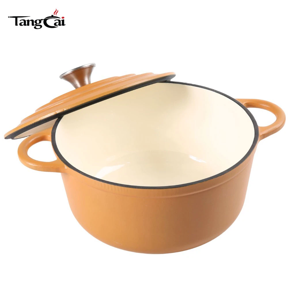 5QT 24 cm emaillierter Schmortopf aus Gusseisen &ndash; runder Schmortopf, ofenfest bis 500 &deg;F