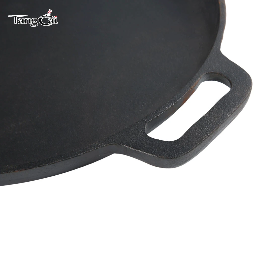 Vorgew&uuml;rzte 12" 14" 16" Gusseisen-Pizzapfanne im Gro&szlig;handel, antihaftbeschichtetes rundes Grillblech
