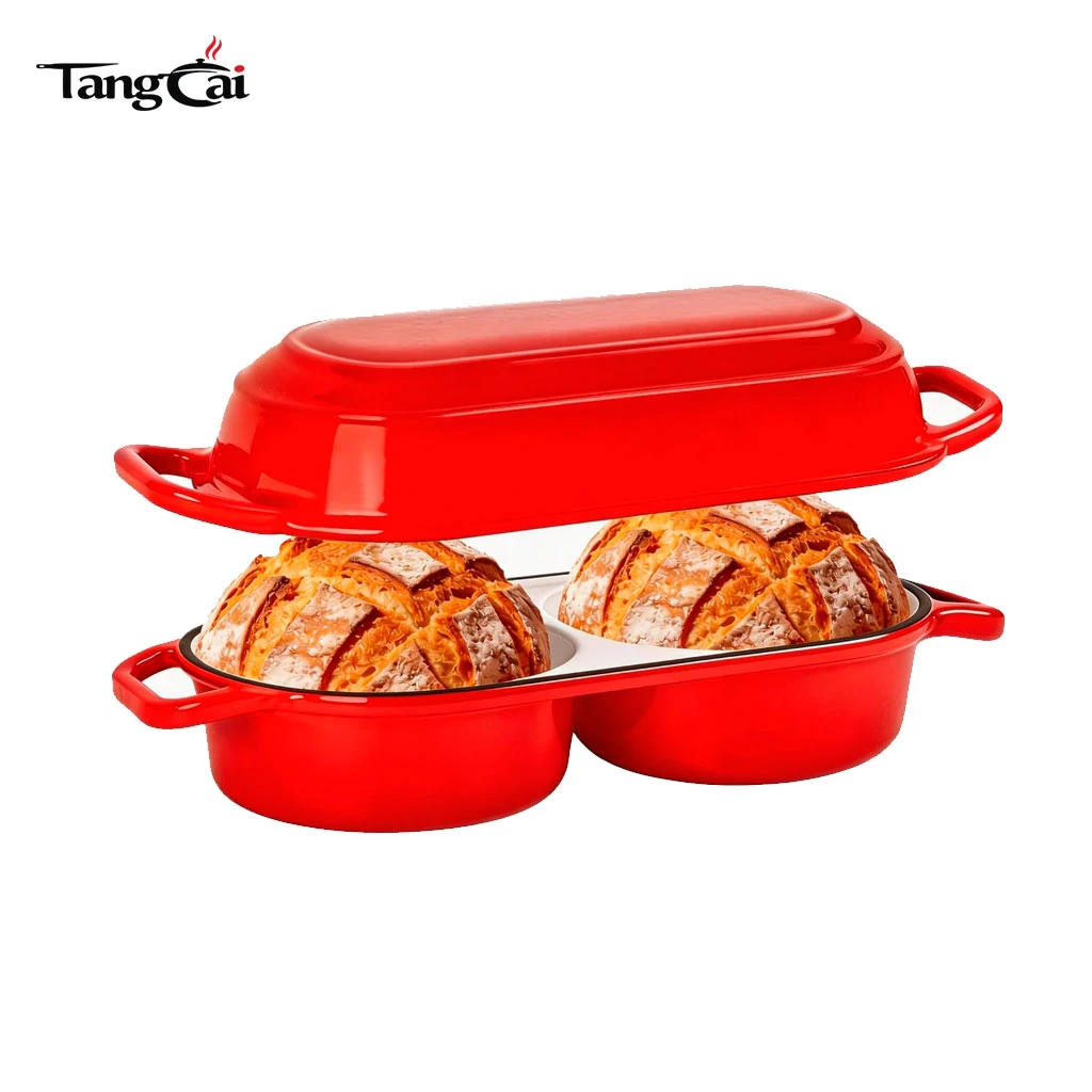 2026 Trendige Gusseisen-Kastenform mit Deckel, 2,2 QT Double Dutch Oven zum Sauerteigbrotbacken