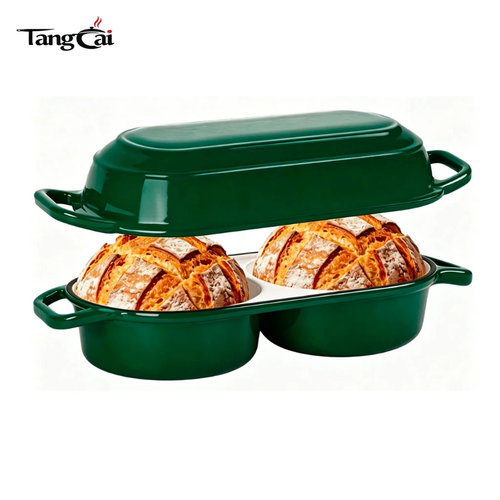 2026 Trendige Gusseisen-Kastenform mit Deckel, 2,2 QT Double Dutch Oven zum Sauerteigbrotbacken