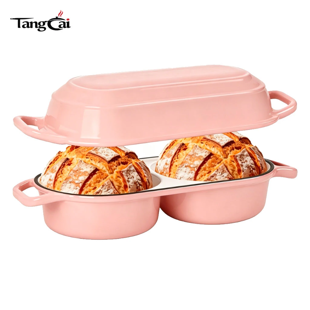 2026 Trendige Gusseisen-Kastenform mit Deckel, 2,2 QT Double Dutch Oven zum Sauerteigbrotbacken