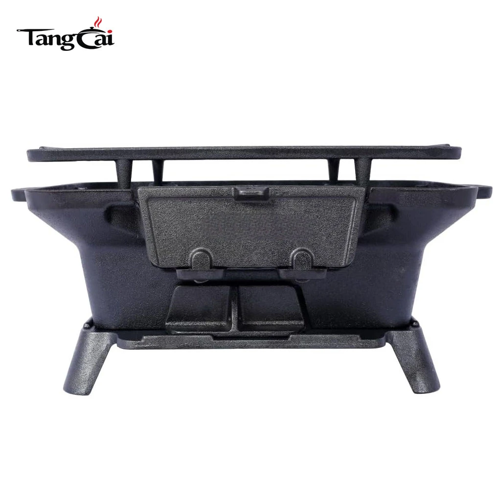 Gro&szlig;handels-Hibachi-Grill aus Gusseisen, tragbarer Mini-Holzkohlegrill, Tisch-Pfannengrillherd f&uuml;r Outdoor, Picknicks und Jagd